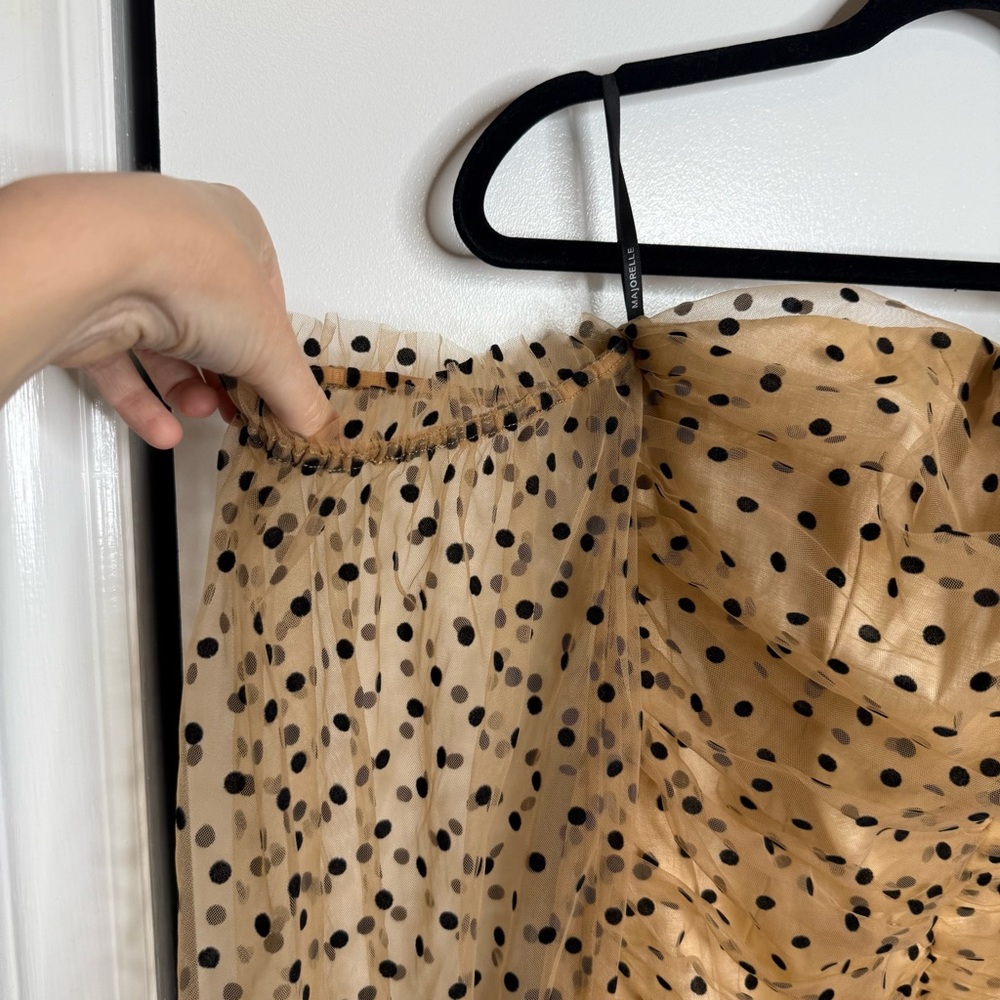 Majorelle Secrets Dress Nude Polka Dot Mini Dress - XL - Picture 3 of 10